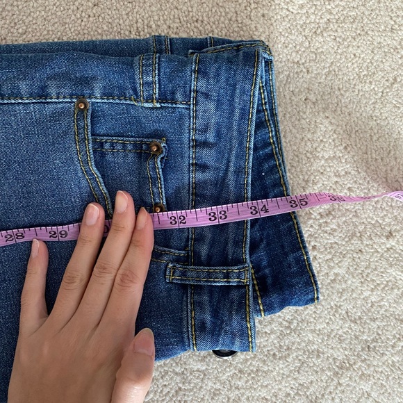 Colour block straight leg jeans patchwork two tone - Picture 6 of 6